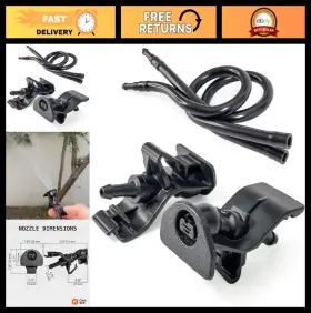 Click&fit 810156542626 Ford Mustang Explorer Windshield Washer Nozzles 2-pc With Hose Extensions