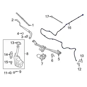 Ford Oe Fr3z17a605f For Mustang 2015-2017 Front Windshield Washer Hose