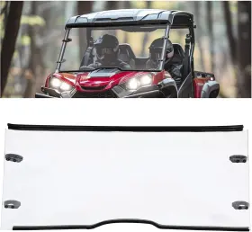 Hecasa Mo-5281 Front Full Windshield For Yamaha Wolverine X2/ X4/ Rmax2/ Rmax4 18-25