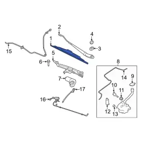 Lincoln Oe 8g1z17a605a For Mkt 10-19 Front Forward Windshield Washer Hose
