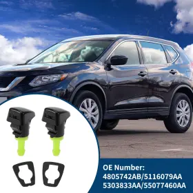 Uauto1 641832533986 2pcs Front Windshield Washer Nozzles No.4805742ab For Dodge Durango Black Green